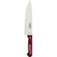 Faca Chef 8" Tramontina Polywood Com Lâmina Em Aço Inox E Cabo De Madeira Tratada